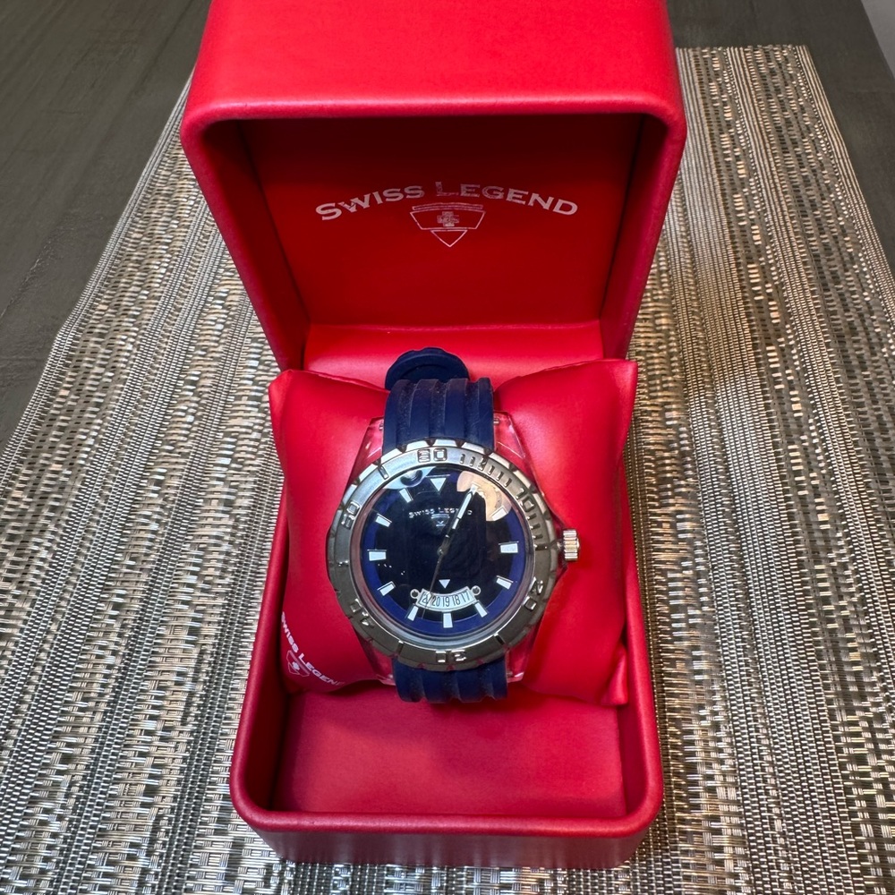 Swiss Legend Blue and Silver Watch
